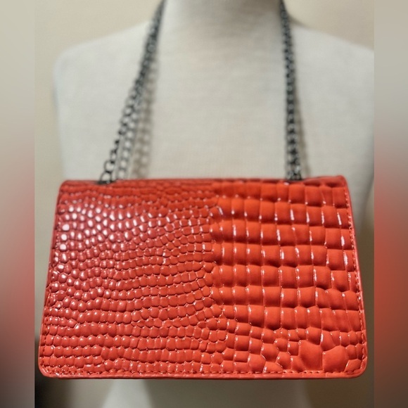 SHEIN Orange & Black Solid Color Fashionable Lightweight Shoulder Bag NEW - Picture 2 of 4